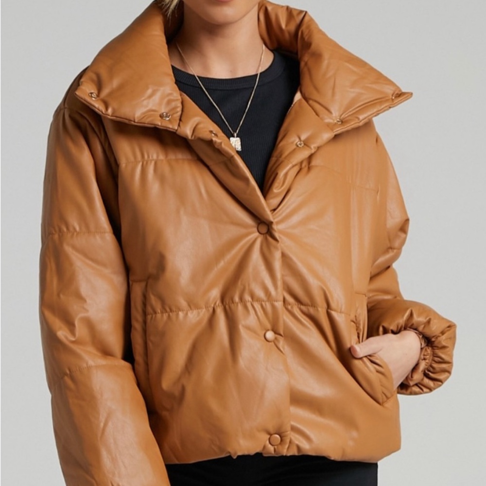 Princess Polly Lioness Leather Puffer Jacket